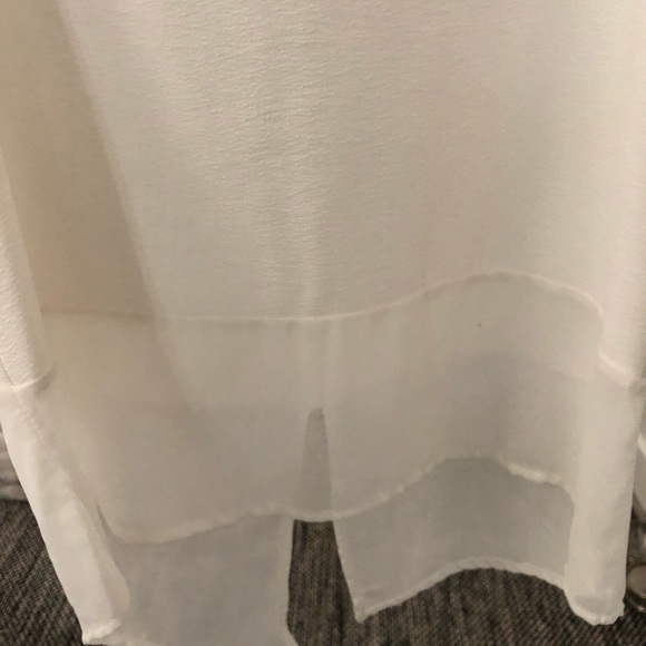 White Sheer Sleeveless Button Top - S main image 0